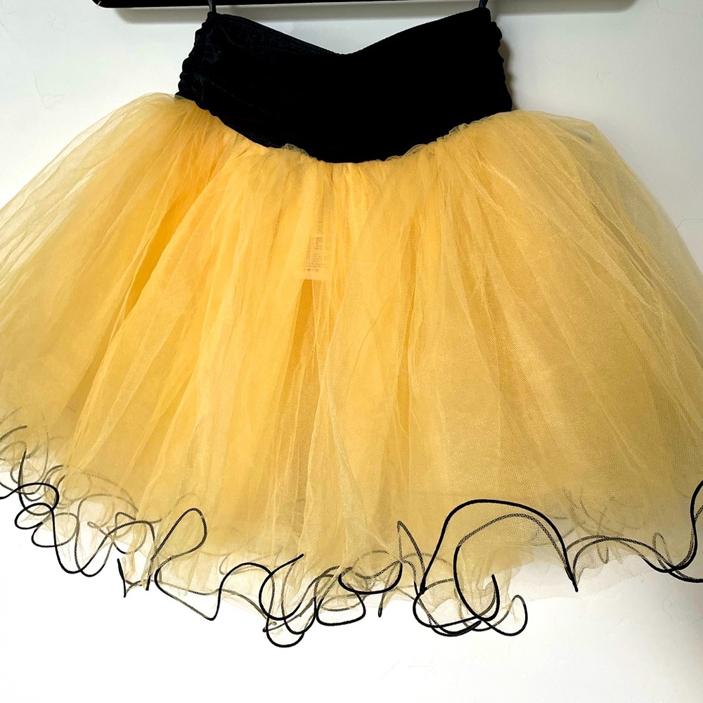 Revolution Dancewear Yellow Gold Tutu Skirt with Black Waistband and Piping